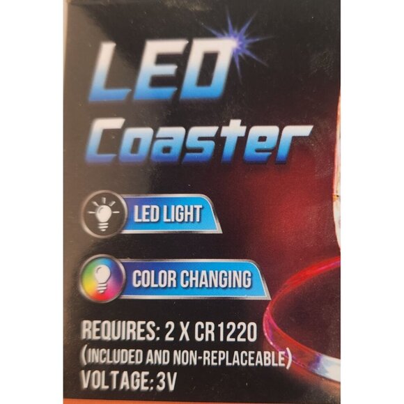 Light-Up LED 4 inch Coaster With Color Changing Effects Set of 2 - Picture 6 of 10